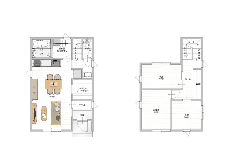 IROHA.IE TSUGARU No.2049 2階建て24坪・3LDKの間取り